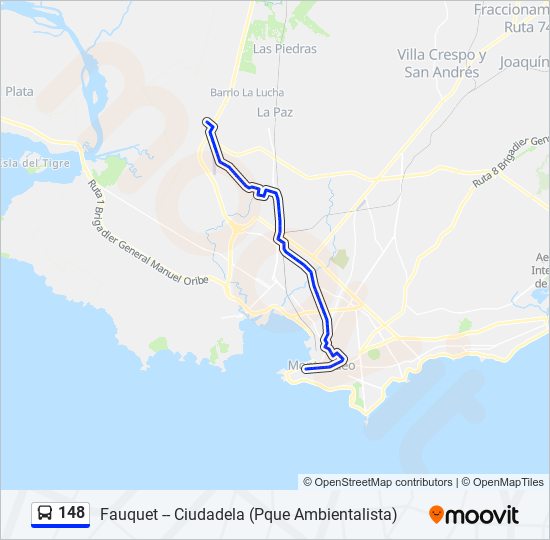 148 ómnibus Line Map