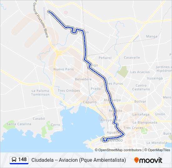 148 Ómnibus Line Map