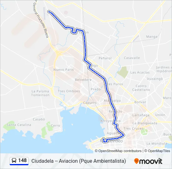 148 Ómnibus Line Map