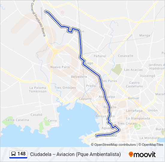 148 Ómnibus Line Map