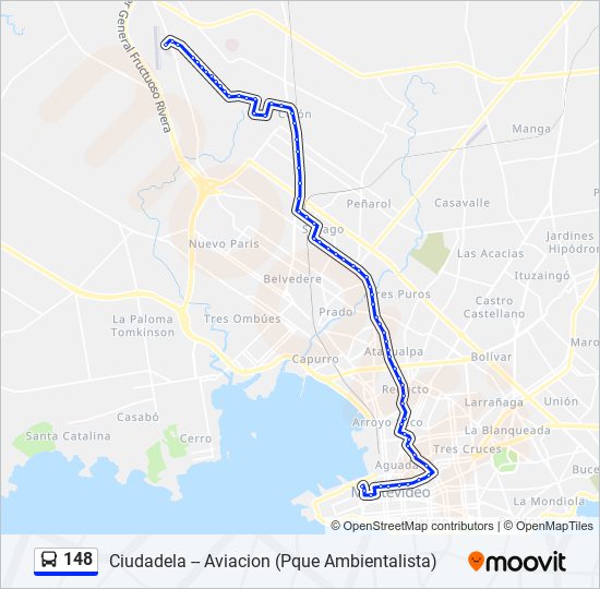 148 Ómnibus Line Map