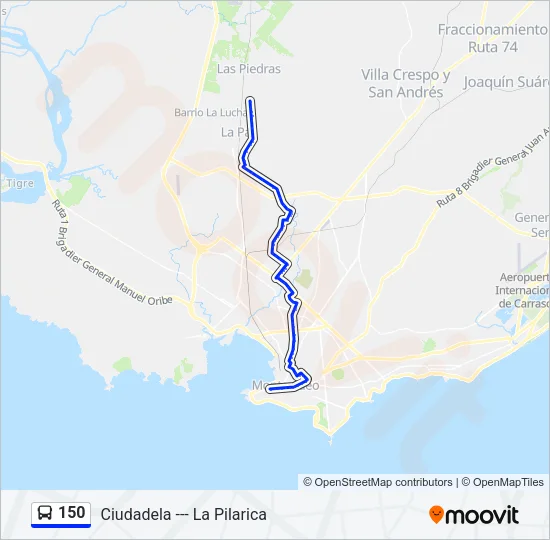 150 Ómnibus Line Map