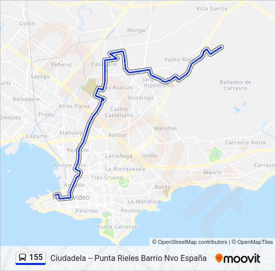 155 Ómnibus Line Map