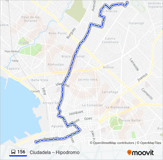 156 Ómnibus Line Map