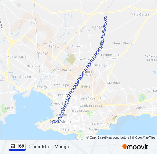 169 ómnibus Line Map