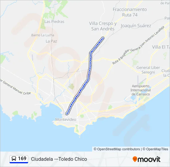169 Ómnibus Line Map