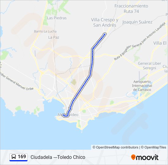 169 Ómnibus Line Map