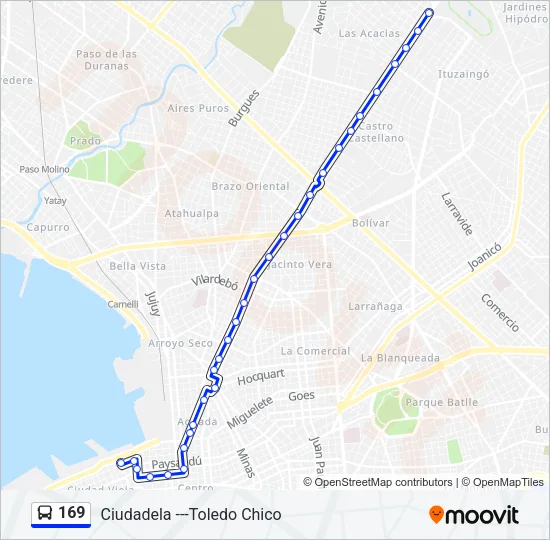 169 Ómnibus Line Map