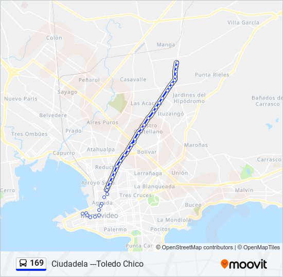 Ruta 169 horarios, paradas y mapas José Belloni Y Cno Repetto