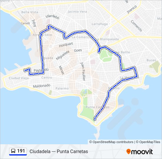 Mapa de 191 de Ómnibus