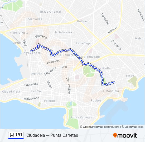 Mapa de 191 de Ómnibus