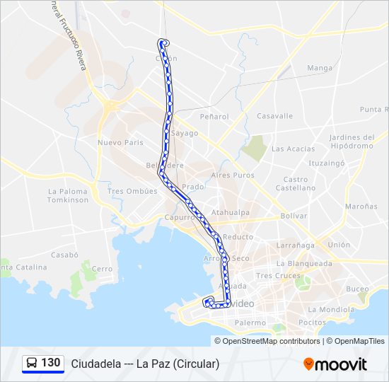 130 Ómnibus Line Map