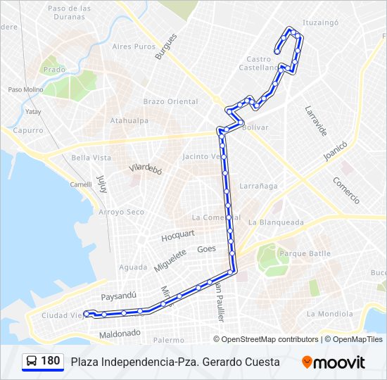 Mapa de 180 de Ómnibus