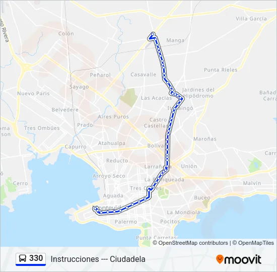 330 Ómnibus Line Map
