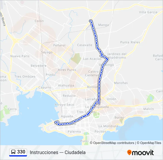 330 Ómnibus Line Map