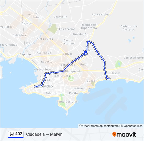402 ómnibus Line Map