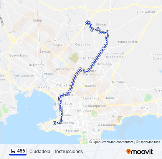 456 Ómnibus Line Map