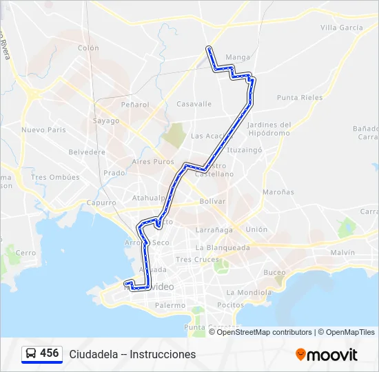 456 Bus Line Map