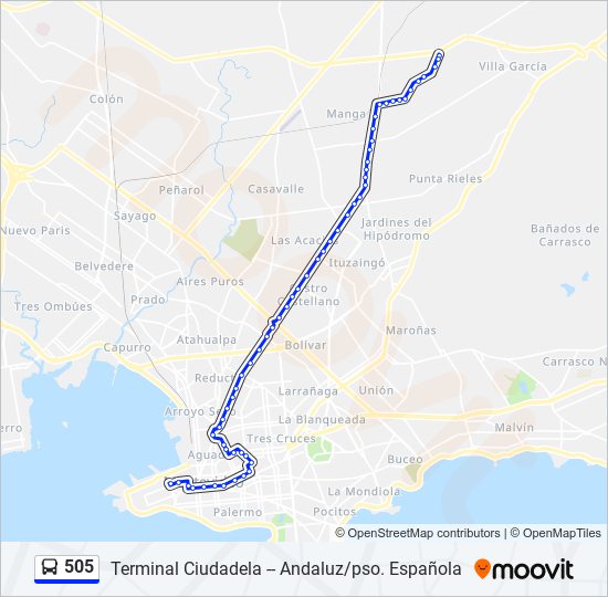 Mapa de 505 de Ómnibus