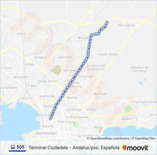 505 Ómnibus Line Map