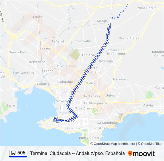 505 Ómnibus Line Map