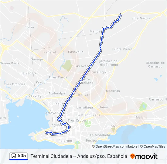 505 Ómnibus Line Map
