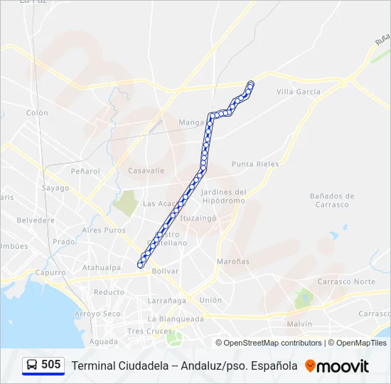 505 Ómnibus Line Map
