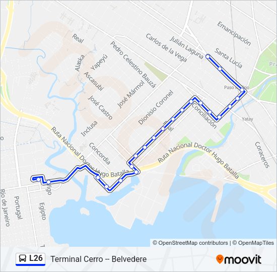 Mapa de L26 de Ómnibus