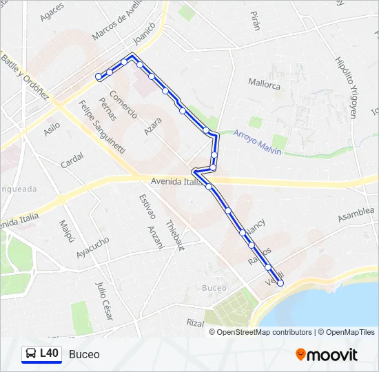 L40 Ómnibus Line Map