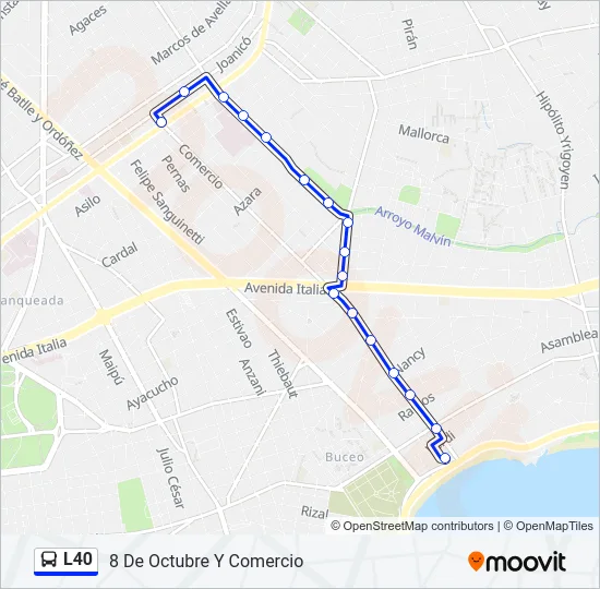 L40 Ómnibus Line Map