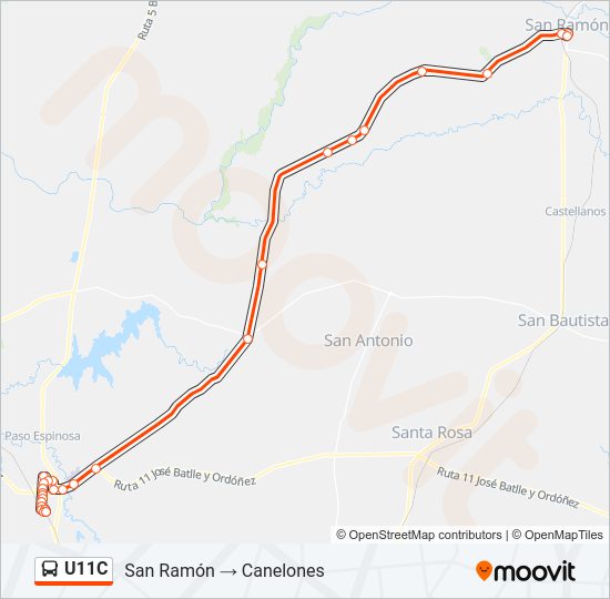 U11C Ómnibus Line Map