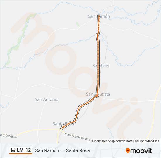 LM-12 Ómnibus Line Map
