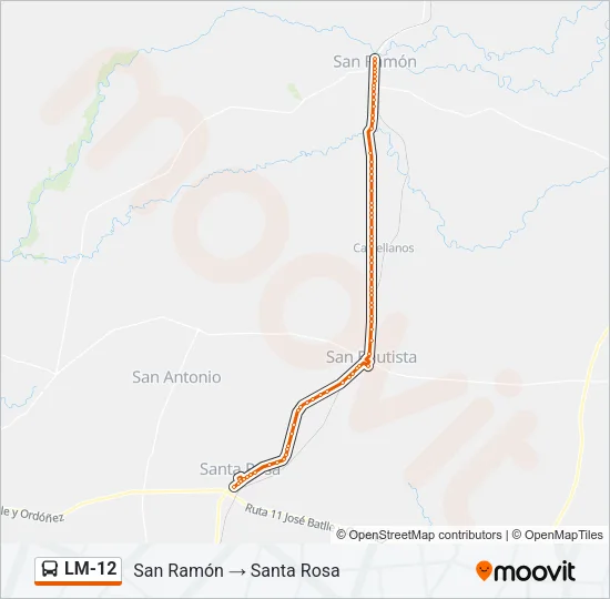 LM-12 Ómnibus Line Map