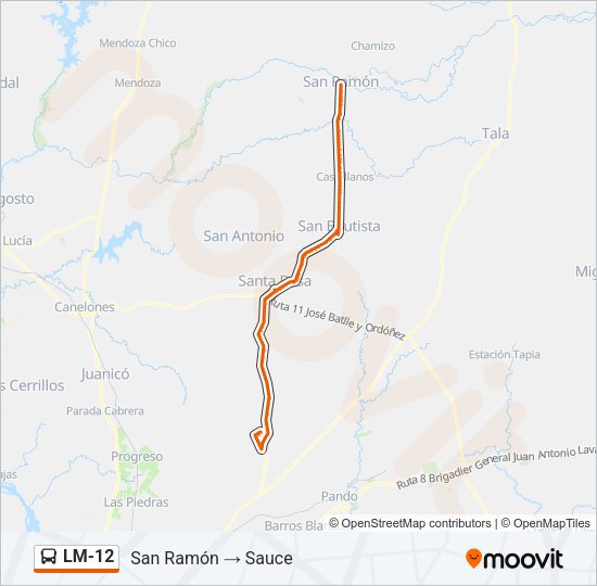 LM-12 Ómnibus Line Map