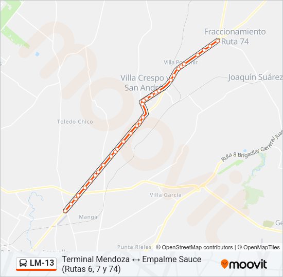 LM-13 Ómnibus Line Map