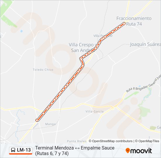 LM-13 Ómnibus Line Map