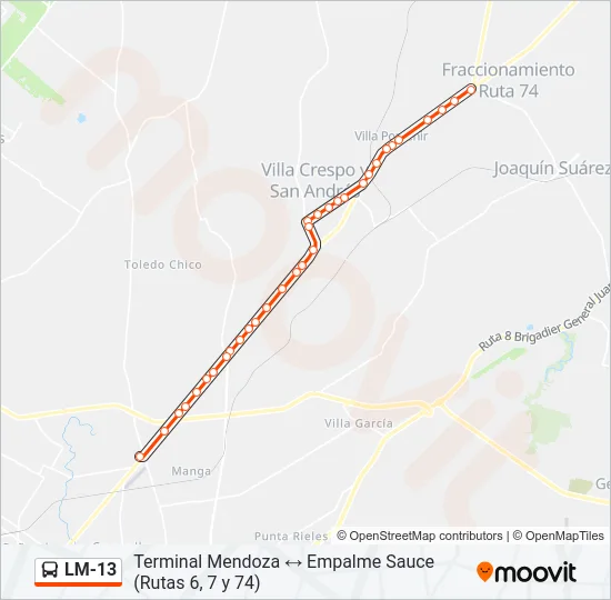 LM-13 Ómnibus Line Map