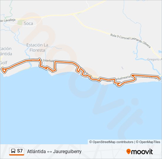 Mapa de S7 de ómnibus