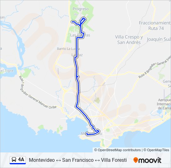 Mapa de 4A de ómnibus