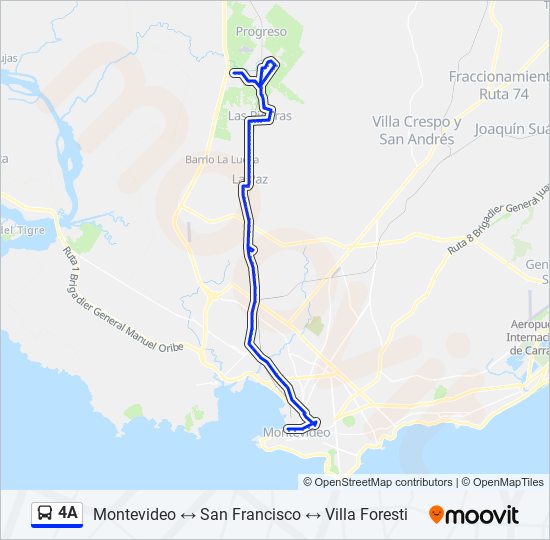 Mapa de 4A de ómnibus