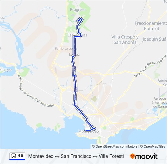 4A ómnibus Line Map