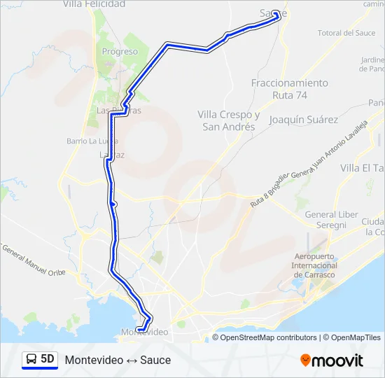 5D Ómnibus Line Map