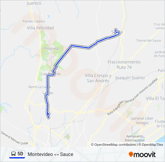 5D Ómnibus Line Map