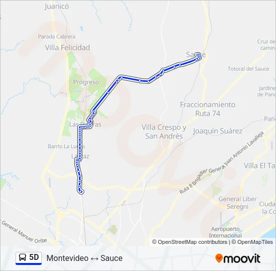 5D Ómnibus Line Map