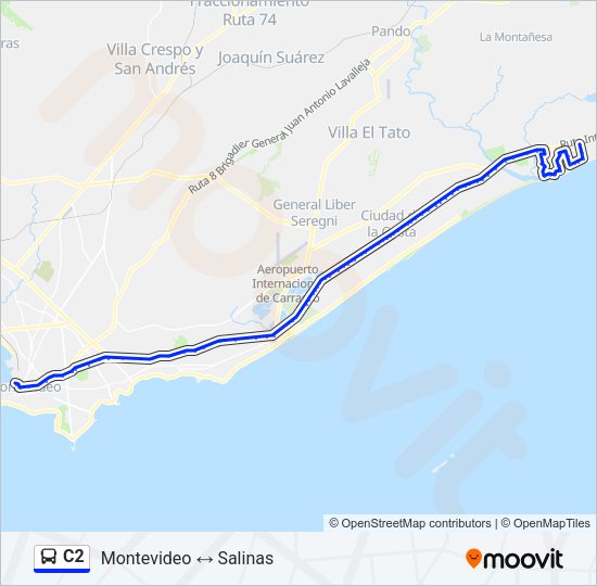 C2 Ómnibus Line Map