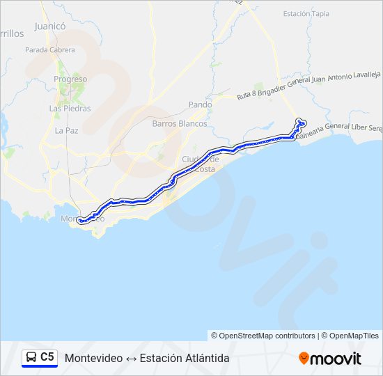 C5 Ómnibus Line Map