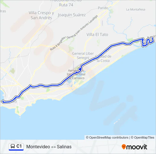 C1 Ómnibus Line Map