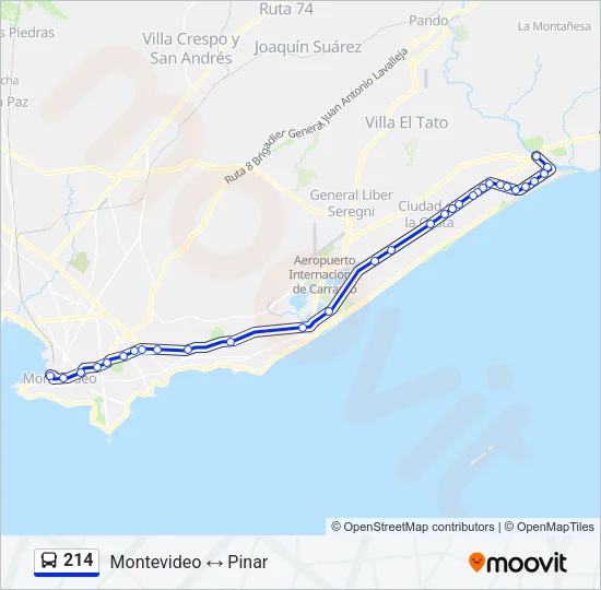 214 Ómnibus Line Map