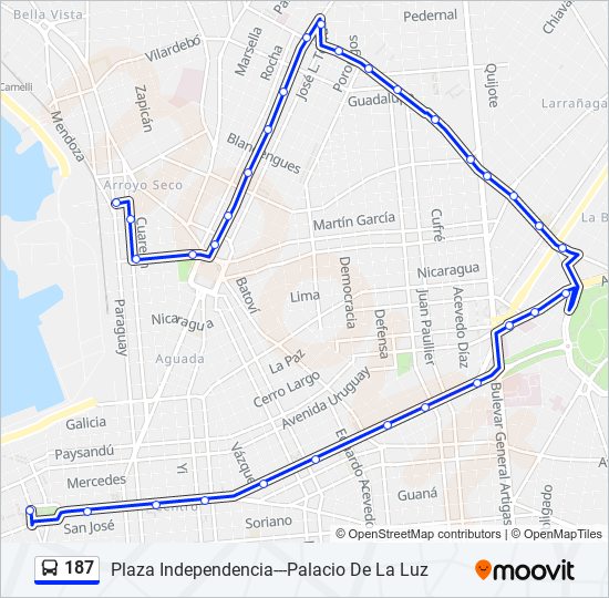 187 ómnibus Line Map