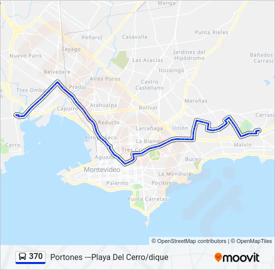 370 Ómnibus Line Map